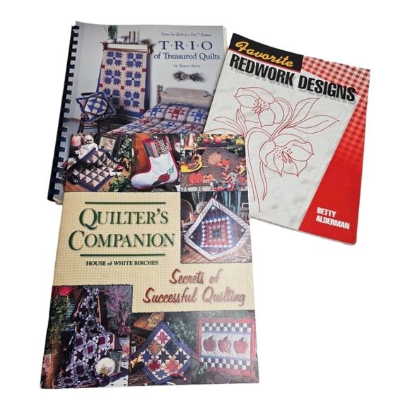Trio of Treasured Quilts, Redwork Designs, and Quilter's Companion Bundle - Picture 1 of 8